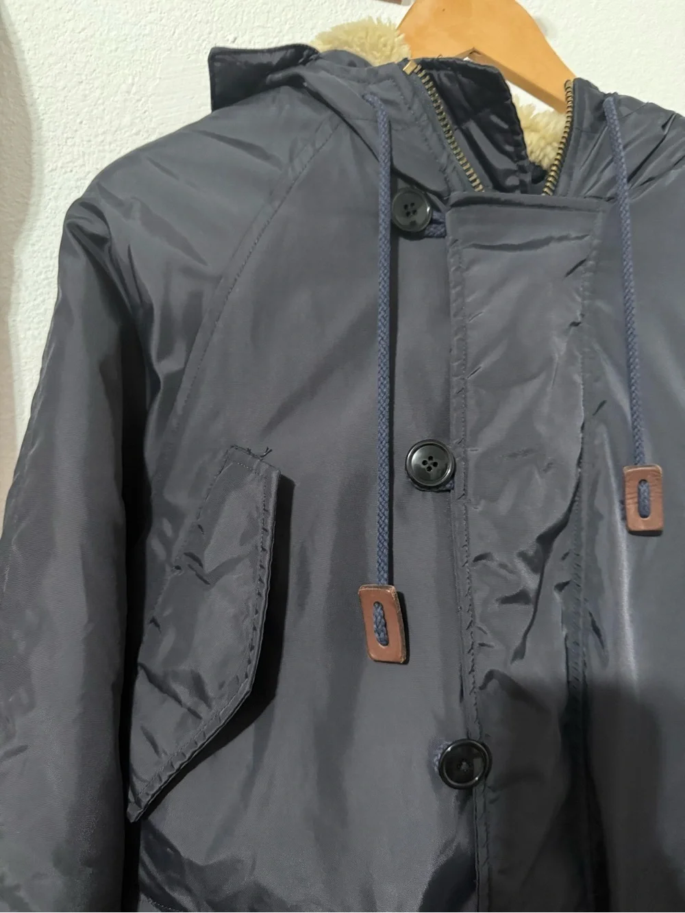J. Crew jacket Hooded Parka in midnight Navy blue